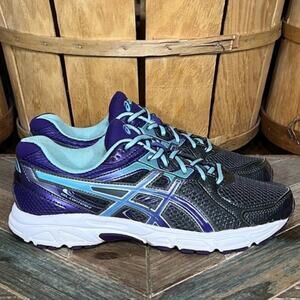 Asics Gel-Contend 2 Gray Purple Green Running Shoes Womens Size 7.5 EU 39